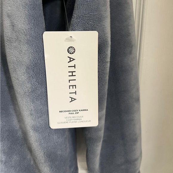 Athleta Recover Cozy Karma Full Zip Up in Ice Blue XL NEW - Picture 4 of 8